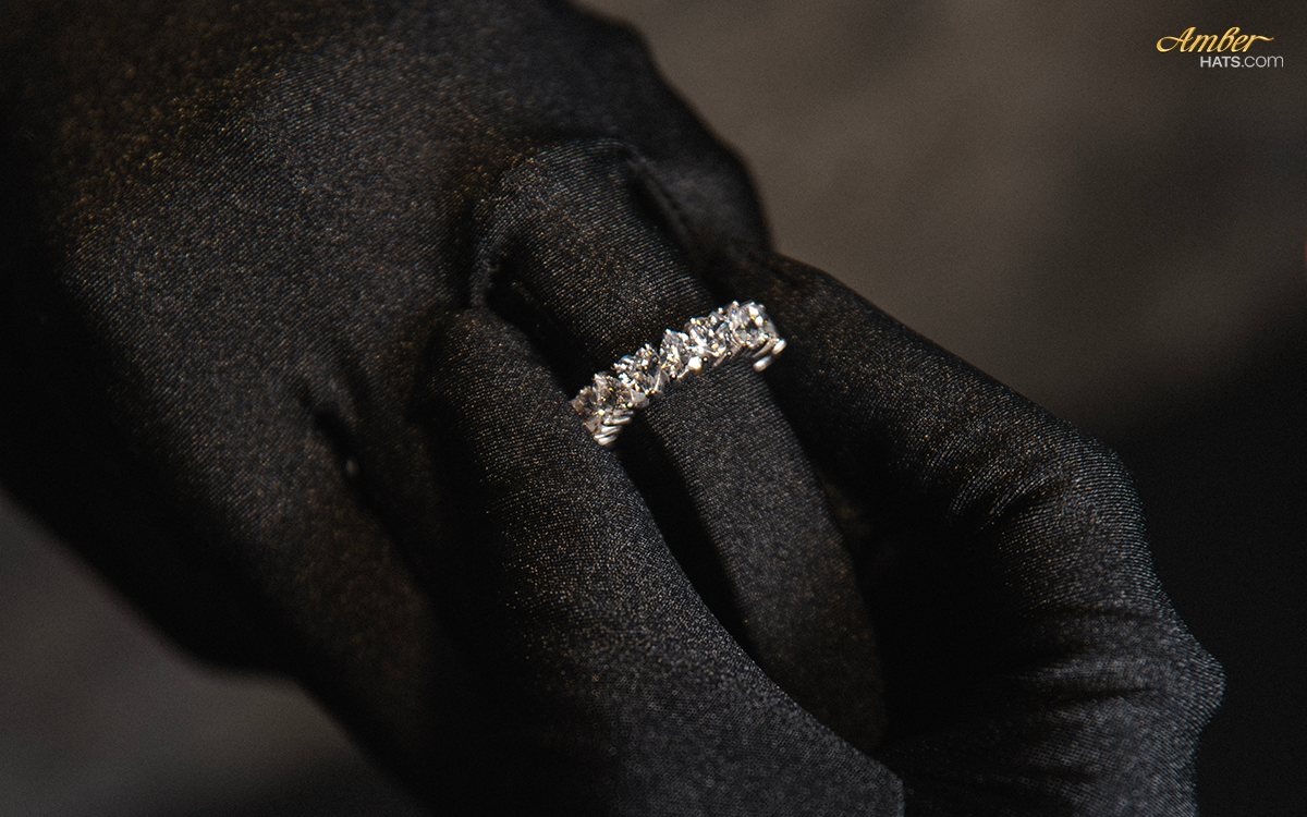 Silver ring Hearts with zircons