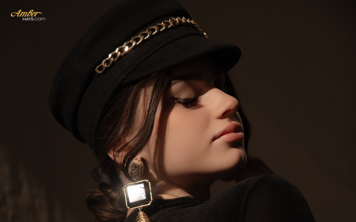 Chain Embellished Baker Boy Cap