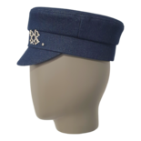 Gorra Baker Boy de mezclilla con cristales