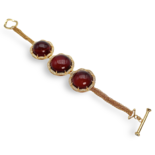 Gold plated amber bracelet