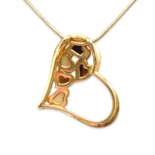 Gold-plated amber pendant Hearts