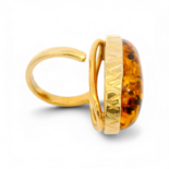 Gold plated amber ring