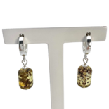 Silver amber earrings