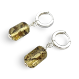 Silver amber earrings
