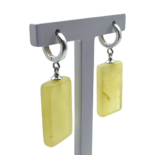 Silver amber earrings