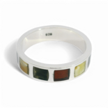 Silver amber ring