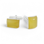 Silver cufflinks with amber