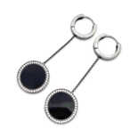 Silver earrings with amber