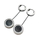 Silver earrings with amber