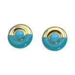 Pendientes de turquesa y plata dorada
