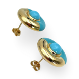 Pendientes de turquesa y plata dorada