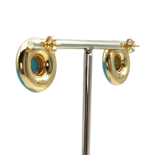 Pendientes de turquesa y plata dorada