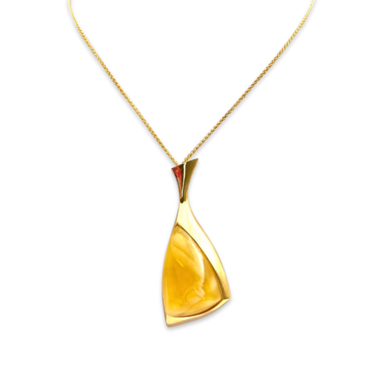 Amber gold plated necklace