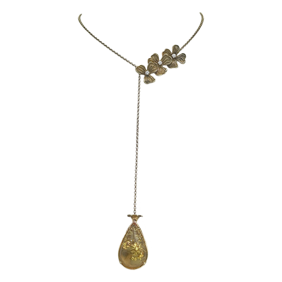 Amber gold plated necklace