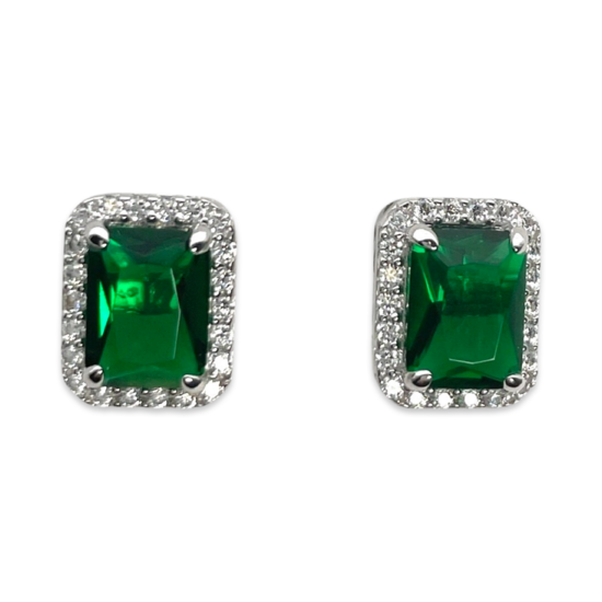 Pendientes de Plata con Talla Cojín