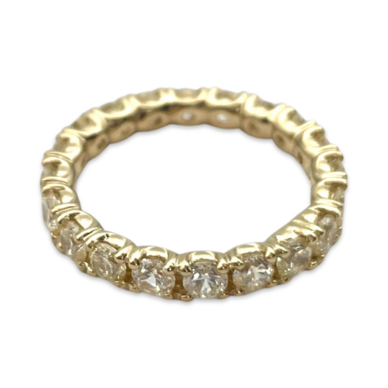 Anillo de Plata Chapada en Oro con Circonitas