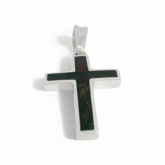 Cruz de plata con ámbar
