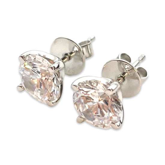 Pendientes Cuadrados de Plata con Circonitas 8x8 mm