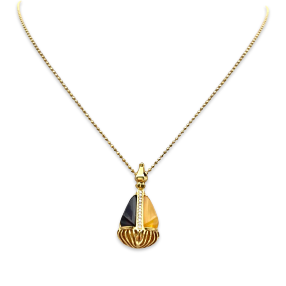 Amber gold plated necklace