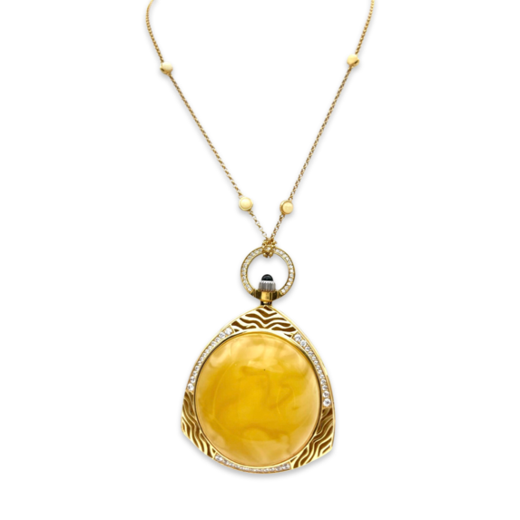 Amber gold plated necklace