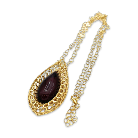 Amber gold plated necklace